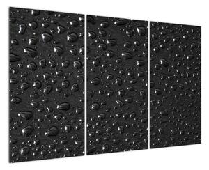 Obraz kapek na černém povrchu (120x80cm)