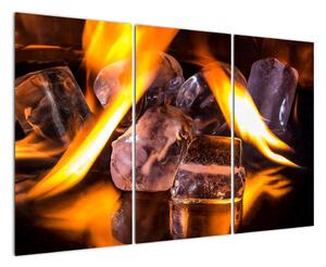 Obraz ledových kostek v ohni (120x80cm)