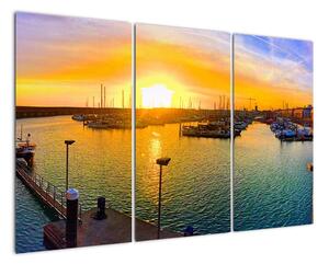 Obraz přístavu při zapadajícím slunci (120x80cm)