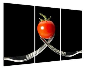 Obraz - rajče s vidličkami (120x80cm)