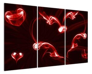 Abstraktní obraz - červené srdce (120x80cm)