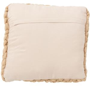 Béžový pletený polštář J-line Caruso 40 x 40 cm