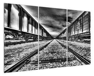 Železnice, koleje - obraz na zeď (120x80cm)