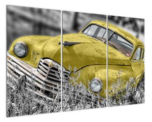 Obraz žlutého auta na louce (120x80cm)