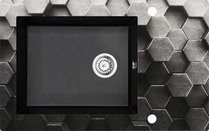 Deante Andante, 1-komorový sklo-granitový dřez 780x488x220 mm, šedá-grafitová, DEA-ZSN_GL1C