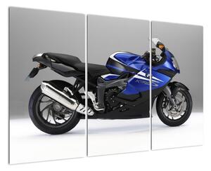 Obraz modrého motocyklu (120x80cm)