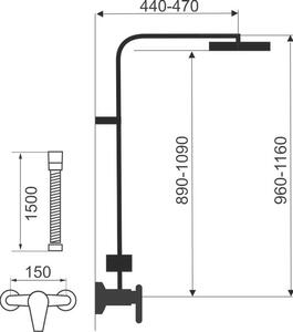 Novaservis Sprchový set s termostatem, spodní připojení sprchy, chrom SET069/TER,0