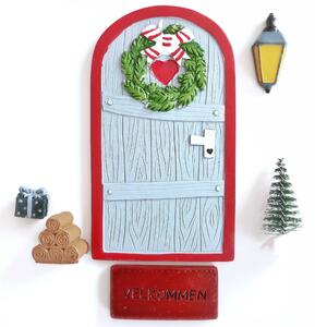 Dekorativní dvířka pro vánoční skřítky Nisse Door Grey - set 6 ks