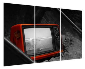 Obraz červené televize (120x80cm)