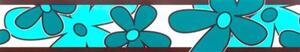 Samolepící bordura květy tyrkysově zelené 69045, rozměr 5 m x 6,9 cm, IMPOL TRADE