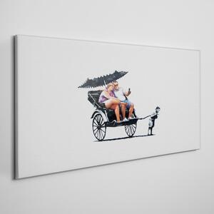 Obraz na plátně Obraz na plátně Rickshaw Banksy White