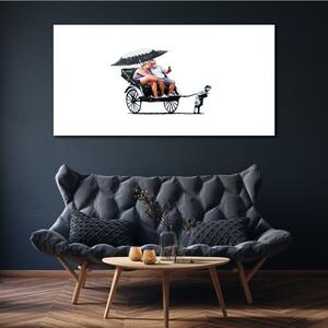 Obraz na plátně Obraz na plátně Rickshaw Banksy White