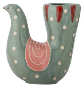 Zelená ručně malovaná váza z kameniny (výška 19 cm) Trudy – Bloomingville
