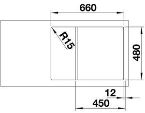 Blanco Zia 45 S Compact Granitový dřez s odkapem oboustranné provedení, 68x50cm, antracit, 524721