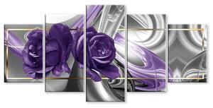 Obraz abstraktní růže Purple Velikost (šířka x výška): 100x50 cm