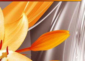Abstraktní obraz lilie Orange Velikost (šířka x výška): 100x50 cm