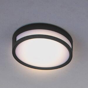 Stropní svítidlo LED Rola, venkovní, černé, Ø 18 cm