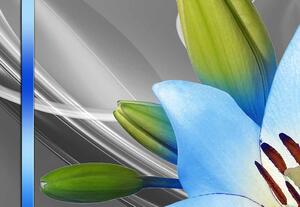 Abstraktní obraz lilie Blue Velikost (šířka x výška): 100x50 cm