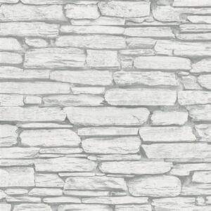Vliesové tapety na zeď Belinda 6721-20, kámen ukládaný šedo-bílý, rozměr 10,05 m x 0,53 m, Novamur 81902