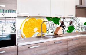 Samolepící tapety za kuchyňskou linku, rozměr 260 cm x 60 cm, citron a led, DIMEX KI-260-023