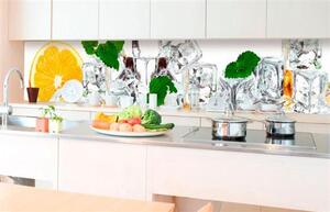 Samolepící tapety za kuchyňskou linku, rozměr 350 cm x 60 cm, citron a led, DIMEX KI-350-023
