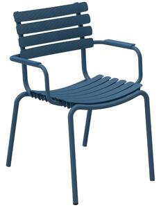 Modrá plastová zahradní židle HOUE ReClips s područkami