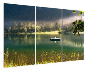 Obraz loďky na jezeře (120x80cm)