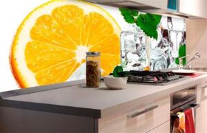 Samolepící tapety za kuchyňskou linku, rozměr 180 cm x 60 cm, citron a led, DIMEX KI-180-023