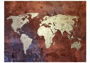 Tapeta kovová mapa světa + lepidlo ZDARMA Velikost (šířka x výška): 200x154 cm