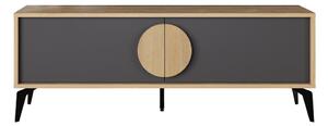 TV stolek v dekoru dubu v černo-přírodní barvě 140x51 cm Vae – Marckeric