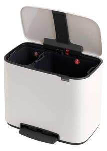 Bílý nášlapný ocelový odpadkový koš na tříděný odpad 11+23 l Bo – Brabantia