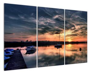 Západ slunce v přístavu - obraz na stěnu (120x80cm)