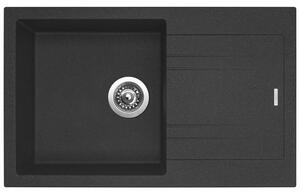 Sinks Linea 780 N Granitový dřez s odkapem oboustranné provedení, 78x48cm, granblack, SIGLI780480N30