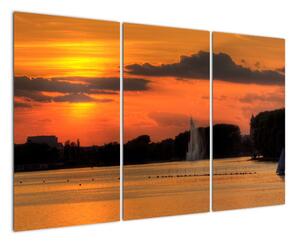 Západ slunce na vodě - obraz na stěnu (120x80cm)