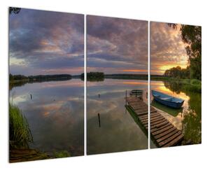 Obrázek jezera se západem slunce (120x80cm)