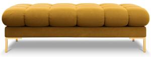 Žlutá sametová lavice Micadoni Mamaia 133 cm