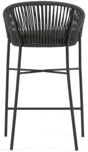 Černá pletená barová židle Kave Home Yanet 80 cm