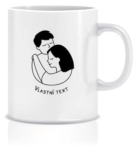Personalizovaný klasický bílý hrníček 300 ml - pár v objetí