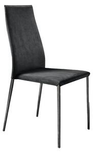 Jídelní židle Legera, podnož lakovaná černá lesklá, calounění nubuk antracit šedá