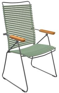 Světle zelená plastová polohovací zahradní židle HOUE Click