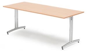 AJ Produkty Stůl SANNA, 1800x800x720 mm, chrom/buk