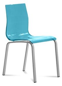 Jídelní židle Gel-R INS SAZ podnož nerez sedák modrý plast