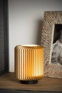LUCIDE Stolní LED lampa TURBIN Satin Brass, průměr 10,6cm