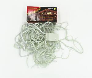 HJ Ozdobný 96 LED řetězový závěs bílý plast 4.5m LED barva: Teplá bílá/Warm white