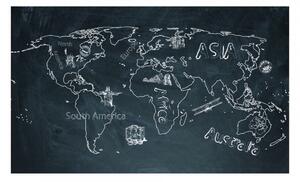 Tapeta mapa světa na křídové tabuli + lepidlo ZDARMA Velikost (šířka x výška): 150x116 cm