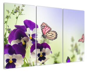 Abstraktní obraz motýlů (120x80cm)