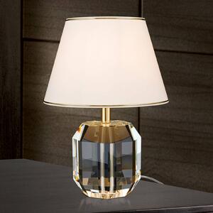 ORION Stolní lampa Alexis s křišťálem zlatá/krémová, Krémová / jantar, Obývací pokoj / jídelna, Křišťál