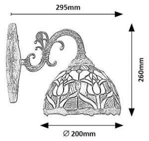 Brilagi - Tiffany vitrážová nástěnná lampa LORAS 1xE27/40W/230V