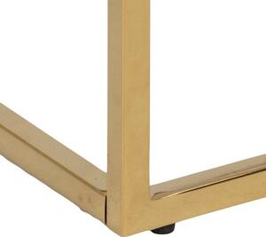 Scandi Bílý mramorový noční stolek Venice 45 x 40 cm se zlatou podnoží