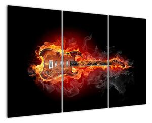Hořící kytara - obraz (120x80cm)